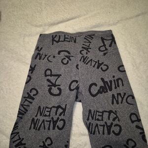 Calvin Klein  Charcoal and Black Logo Leggings